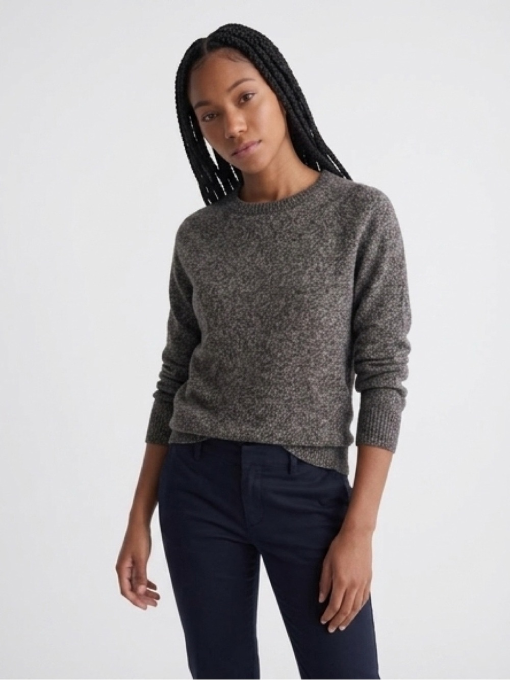 J.Crew Re-Imagined Heathered Wool Blend Crewneck Sweater Gray | Size S